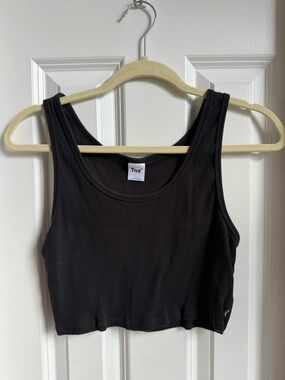 Aritzia TNA Black Ribbed Crop Tank Top